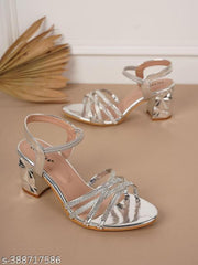 IKAGI Women's Fashion Sandals | Faux Leather Comfortable and Stylish Heel | For Wedding Occasion| For Women & Girls