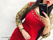 HF HOLYDAY FASHION Plain Cotton Floral Printed Straight Party Wear Designer Kurtis For Women Wooden Button Pattern