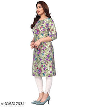 Polyster/Crepe fabric-Women Printed Straight Kurti