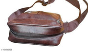 Men's Mini Side Sling Bag size 18X16X6 cms Front And Back Zippper Pocket, Inside One Small Pocket
