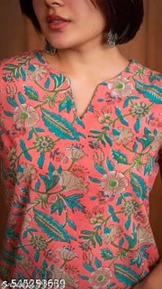 Girls Trending Rayon Printed Short Kurta
