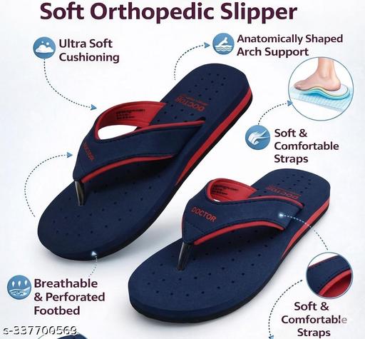 Aaksu DOCTOR soft Slipper ORTHO  COMFY  Women's Diabetic & Orthopedic Light Weight Slippers FlipFlops blue red