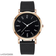 Rose Gold Case Designers Wrist Watches For Boy And Men Analog Watch - For Men Stylish Pu Strap Analog Wrist Watches For Boy And Men
