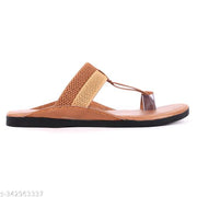MENS SLIP-ON  KOLHAPURI TAN SANDALS