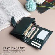SAMTROH Envelope Closer Vegan Leather Wallet for Women I 3 Compartments I 2 Card Slots & Zipper Pocket I 1 Id Card Slots & Secret Compartment