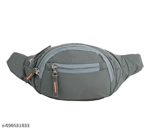 Waist Bag for Men & Women | Premium Stitching, Branded Zippers, Waterproof Pocket, RFID Safe | Large Fanny Pack for Hiking, Travel, Cycling & Moneey, Belt (Grey)