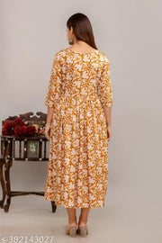 Trendy Rayon Floral Printed Anarkali Kurti/Kurta