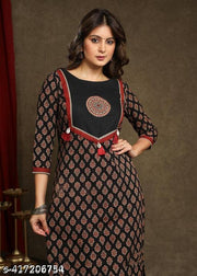 Traditional Cotton Ajrakh Printed Kurti For Women