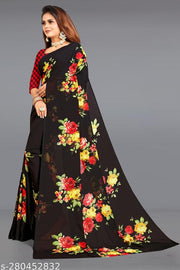 PARTH CREATION Daily Wear Bollywood Style Printed Saree For Women with Unstitch Blouse Piece