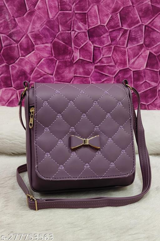 Elegant stylish Purple Women PU sling bags/Full hand work bag/sling bag for women/party wear bag for women/long bag for women/wedding bag for women/Small sling bags/Premium PU leather sling bags for women