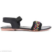 Solvyn Women Black Flats Sandal