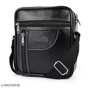 Men’s Leather Crossbody Bag – Stylish Shoulder Messenger Bag with Multiple Zipper Pockets, Adjustable Strap & Durable Design
