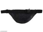 USL Multipurpose Bag Black Pure Leather Stylish Waist Pouch(Black) Waist Bag