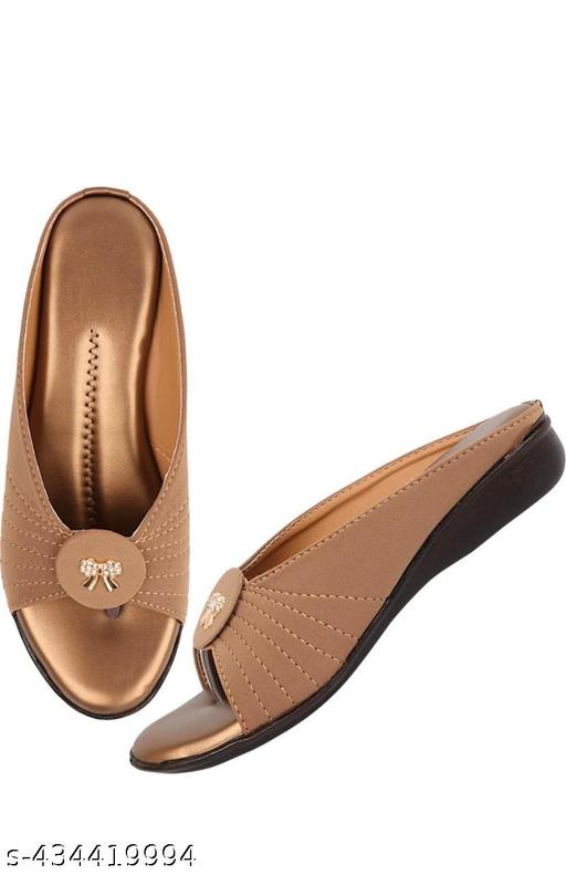 Unique Modern Copper Fashionable Women Flipflops & Slippers Lycra Flat Sandals Stylish Women Sliders Latest Fashionable Women Flipflops & Slippers Comfortable Lycra Slippers For Women, Flats for Women Stylish Latest Girls Sandals