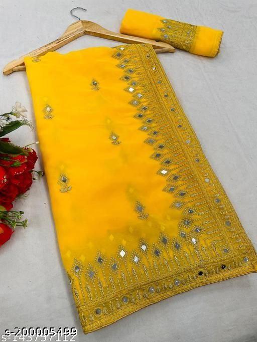 EMBROIDERY MIRROR SAREE