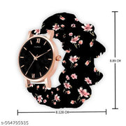 Scrunchies Watch Classic Dial & Unique Scrunchies Watch For Girl & Women Antique Women Multicolor Satin Febric Belt Scrunchies Watch
