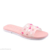 Latest heart print Pink slippers