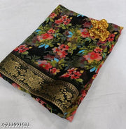 NEW FLOWER GEORGETTE DESIGN SAREE WITH BORDER