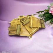 Foxtree Pack of 10 Pieces Silk Tissue Organza Drawstring Closure Golden Small Size Potli Bags Pouch Best for Party Supply Return Gift Bags (23 cm X 18 cm)