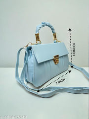 Graceful Stylish Slingbags Luxury High Quality PU Leather Women Shoulder Bag (Aqua Blue)