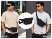 IZ Trendy unisex waist /chest bag for everyday essential , multi pocket for mens & womens