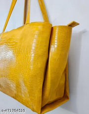 Aesthetic Croc Embossed Spacious Tote Bag For With Zip Closure Shoulder Bag For Ofiice