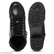 Romds Lace-Up with Zip Shoe Chain wale boot high heels shoe Ankle-Length Boots For Women & Girl's Boots For Women