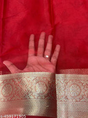 Beautiful Plane Organza Saree (Gala)