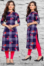 Polyster/Crepe fabric-Aagyeyi Drishya Kurtis 4xl 5xl 6xl