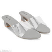 Heel For Women Stylish Fancy Transparent   Medium Heel Sandal Color -Grey size available UK (3 TO 8 ) sandal for women, casual heel , women sandal , black heel, heel for women , heel sandal ladies , heel ke sandal ,  high heel , under 300