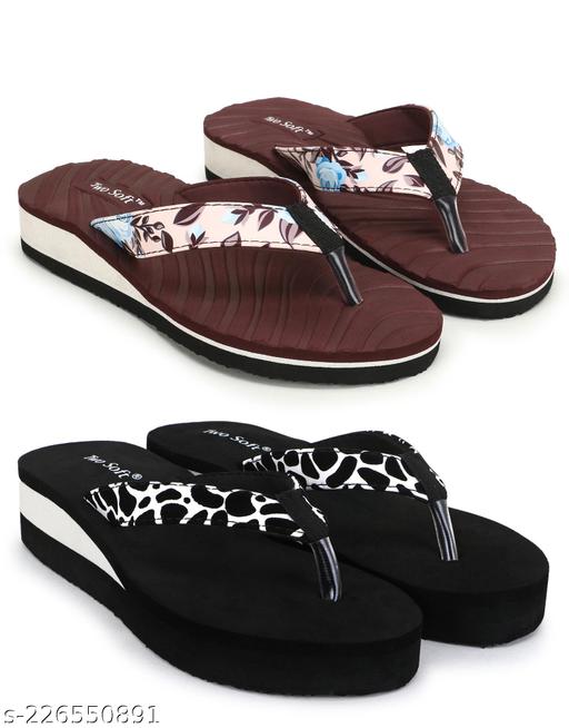 Two Soft Comfortable & Stylish Women's Daily Use Slipper/Flipflop for Women & Girls Combo of 2