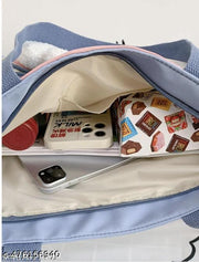 Korean Japanese Cute New Happy Day Tote Bag & Hand Bag Large Capacity Bag Multi-functional Bag One Shoulder Crossbody Tution Bag, College Study Bag,shopping Bag,Hand Bag For Office & Daily Use (PACK OF 1) Any colour send