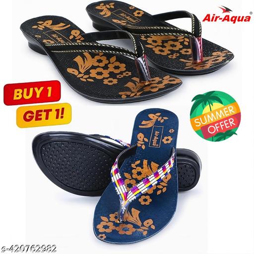 Airaqua Women Super Soft Comfortable Slipper Flipflop | Lightweight Daily Use Casual Stylish Footwear for Women & Girls Combo Pack of 2 Trendy Chappal