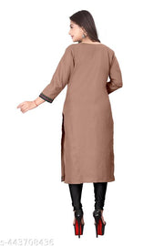 Designer Kurti New Collection Cotton Blend Stylish New Trendy , Women Kurti , Kashmiri Pheran, Cotton Kurti,Embroidered Pattern Casual Kurta for Girls & Women