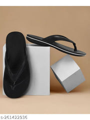 Paragon Daily Wear Lightweight Black and White Flip Flops for Men