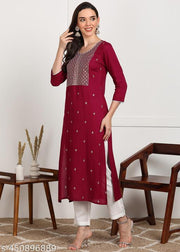 Sequin Embroidered Straight Kurti