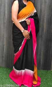 Jaipuri Hand Block Printed Daily Wear Soft Cotton Mulmul Saree ,Sanganeri Cotton Mulmul Saree, Indigo Print saree,Bagru Cotton Saree, Batic / Batik Print Cotton saree In Super Fine 92*80 Fabric Quality With Attached Blouse Piece for Woman