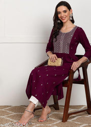 Sequin Embroidered Straight Kurti