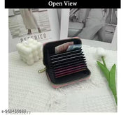 Women's Card Protective Case/Card Holder 9 Slots Card Holder Small Coin Purse(Pink)