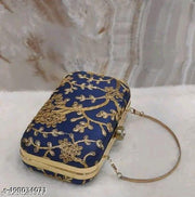 Sky Wing Embroidered Minimalist Elegance Clutch: Sleek, Compact, and Fashion-Forward Design Handicraft Beautiful Sling Box womens Clutch Bag Purse For Bridal, Casual, Party, Wedding Fancy Unique Women Box Clutches With Free Handle