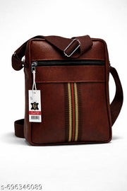 Men’s Brown PU Leather Sling Bag | Stylish Crossbody Bag for Men | Office, Travel & Daily Use Shoulder Bag