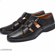 Men's Black Brown Tan Synthetic Leater Outdoor Casual Sandal