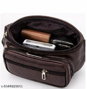 Stylish brown Waist Bag for Men & Women | Multi-Pocket Travel Belt Bag | Adjustable Crossbody Chest Bag