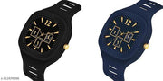 Square Dial Black Blue Grey White Analog Watches with Silicon Strap Stylish ADDI Designer Combo Watch for Mens & Boys